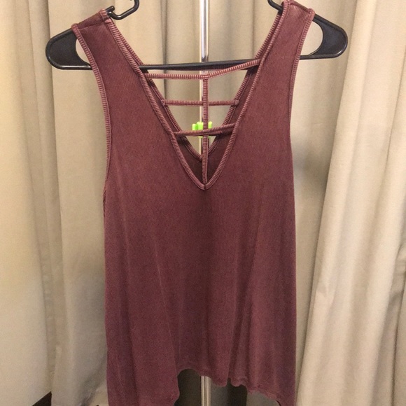 American Eagle Plum Ribbed Tank - Picture 2 of 3